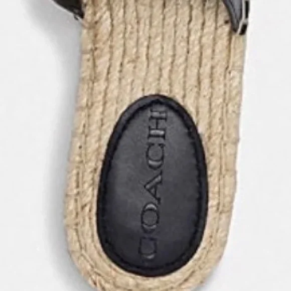 COACH  Black Leather Espadrille Sandals - Picture 4 of 4